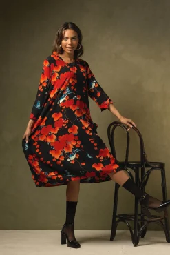 One Hundred Stars Acer Black Asymmetric Dress|Women Dresses