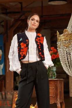 One Hundred Stars Acer Black Gilet|Women Velvet Coats