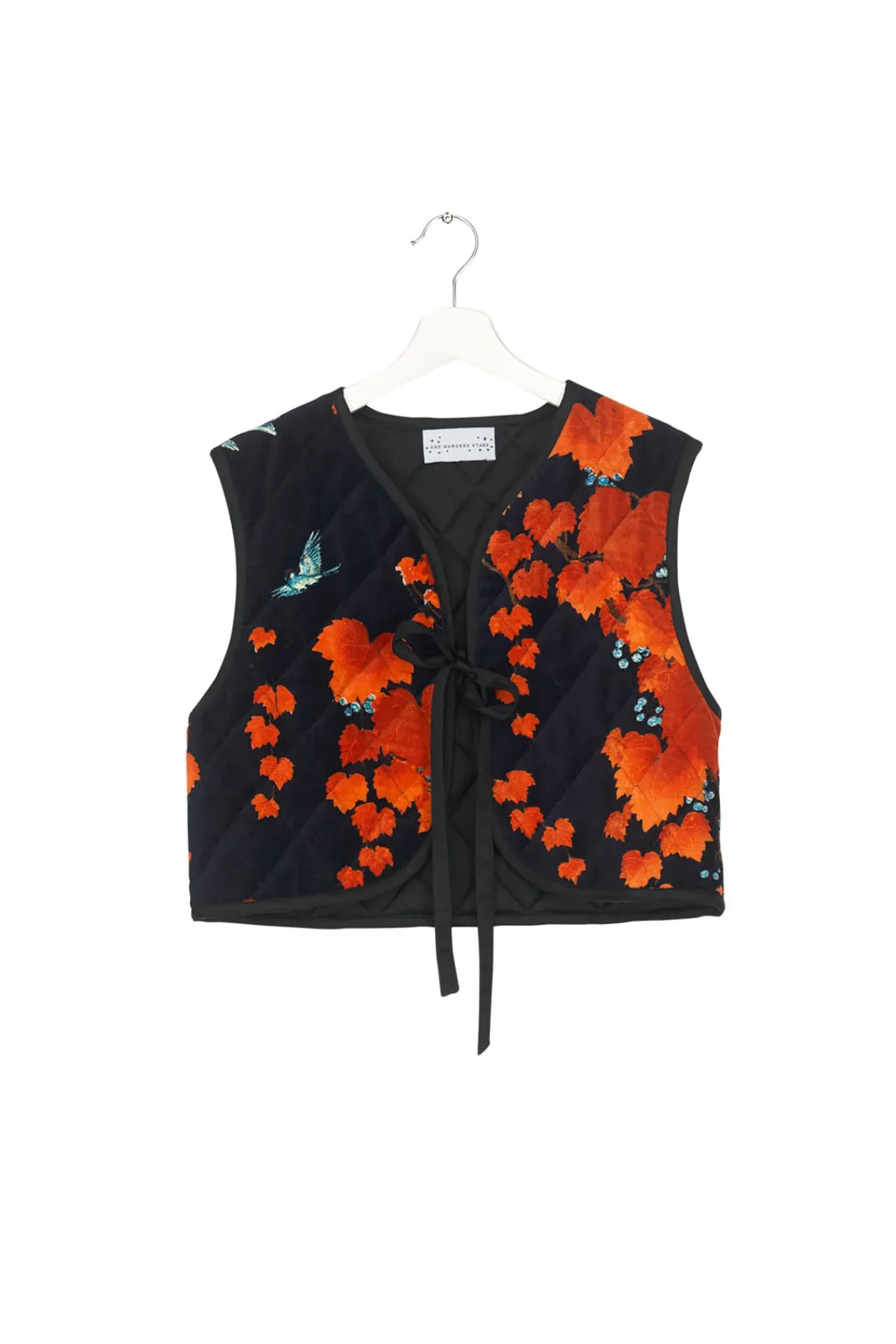 One Hundred Stars Acer Black Gilet|Women Velvet Coats