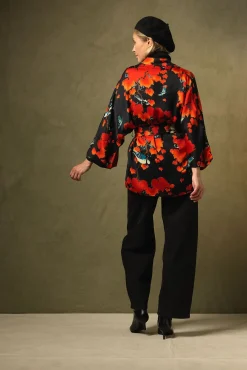 One Hundred Stars Acer Black Wrap Jacket|Women Wrap Jackets