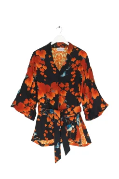 One Hundred Stars Acer Black Wrap Jacket|Women Wrap Jackets