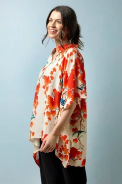 One Hundred Stars Acer Red Tunic Top|Women Tops