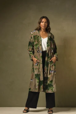 One Hundred Stars Acer Stone Velvet Duster|Women Velvet Coats