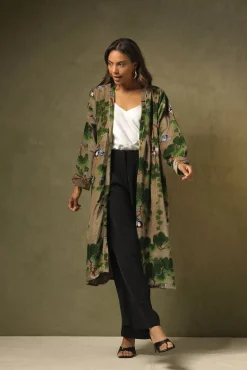 One Hundred Stars Acer Stone Velvet Duster|Women Velvet Coats