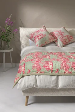 One Hundred Stars Ancient Column Pink Velvet Throw| Velvet Throws