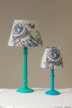 One Hundred Stars Ancient Columns Blue 8" Tapered Lampshade| Lighting