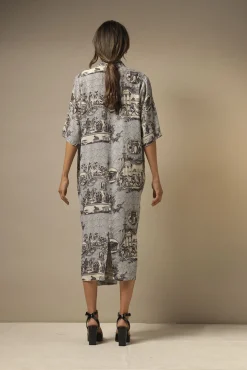 One Hundred Stars Ancient Columns Charcoal Rachel Dress|Women Dresses