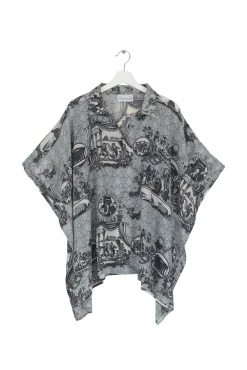 One Hundred Stars Ancient Columns Charcoal Tunic Top|Women Tops