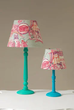 One Hundred Stars Ancient Columns Pink 8" Tapered Lampshade| Lighting