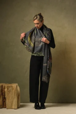 One Hundred Stars Bird Ink Wool Scarf| Scarves