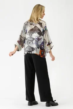 One Hundred Stars Butterflies Cobalt Kimono|Women Short Kimonos