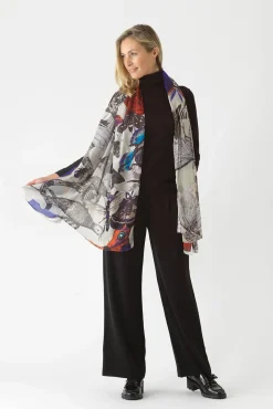 One Hundred Stars Butterflies Cobalt Scarf| Scarves