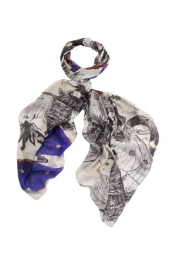 One Hundred Stars Butterflies Cobalt Scarf| Scarves