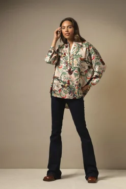 One Hundred Stars Chinoiserie Pink Darcy Shirt|Women Tops