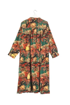 One Hundred Stars Country Toile Berry Velvet Duster Coat|Women Velvet Coats