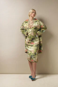 One Hundred Stars Country Toile Velvet Boyfriend Jacket|Women Velvet Coats