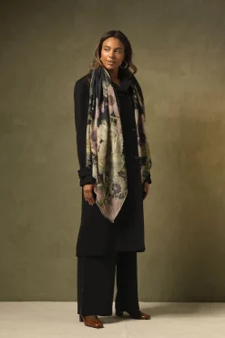 One Hundred Stars Daisy Black Wool Scarf| Wool Scarves