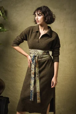 One Hundred Stars Dhurrie Taupe Obi Belt| Belts