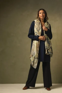 One Hundred Stars Dhurrie Taupe Scarf| Scarves