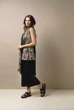 One Hundred Stars Eccentric Blooms Putty Scarf| Scarves