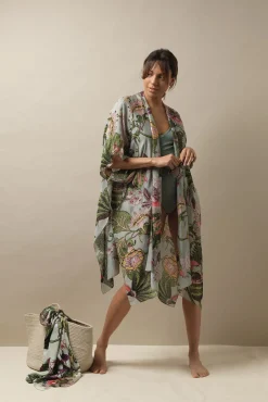 One Hundred Stars Eccentric Blooms Putty Throwover|Women Throwovers