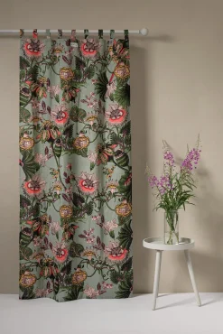 One Hundred Stars Eccentric Bloooms Putty Linen Panel| Curtains