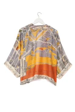 One Hundred Stars Edinburgh & Leith Map Kimono|Women Short Kimonos