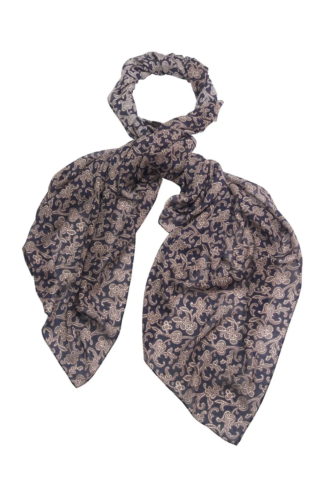 One Hundred Stars Floral Paisley Blue Scarf| Scarves