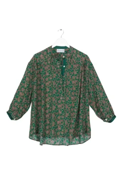 One Hundred Stars Floral Paisley Green Darcy Shirt|Women Tops
