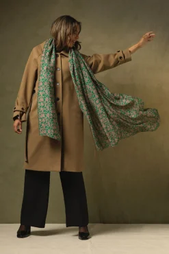One Hundred Stars Floral Paisley Green Scarf| Scarves