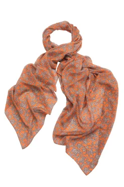 One Hundred Stars Floral Paisley Orange Scarf| Scarves