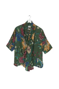 One Hundred Stars Flower Vase Green Rachel Top|Women Tops