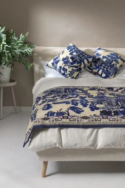 One Hundred Stars Giant Willow Blue Velvet Throw| Velvet Throws