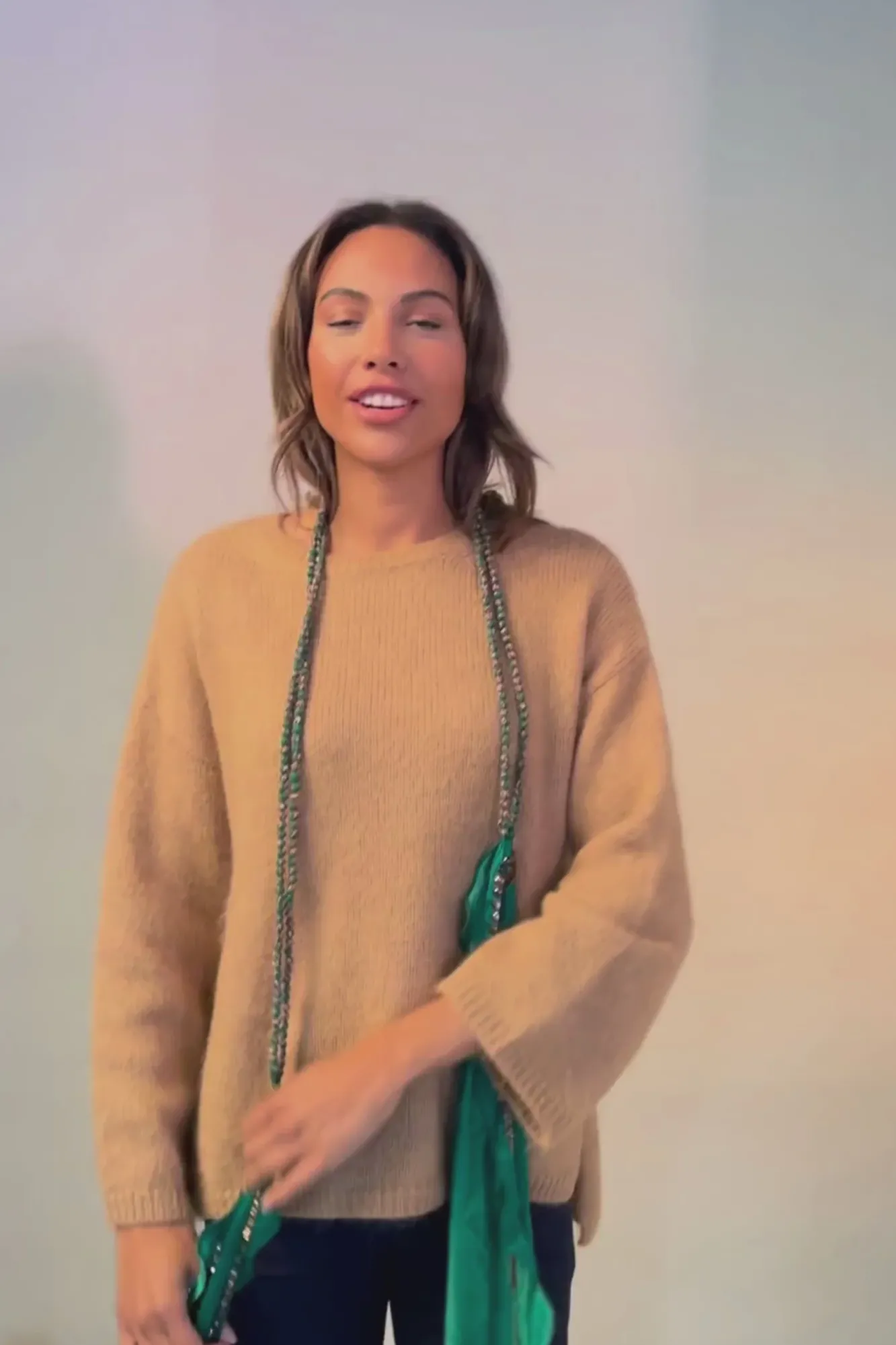 One Hundred Stars Indian Heritage Beige Necklace Scarf| Scarves