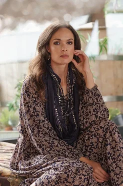 One Hundred Stars Indian Heritage Blue Necklace Scarf| Scarves