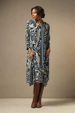 One Hundred Stars Jaipur Blue Asymmetric Dress|Women Dresses