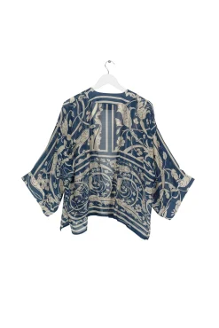 One Hundred Stars Jaipur Blue Kimono|Women Short Kimonos