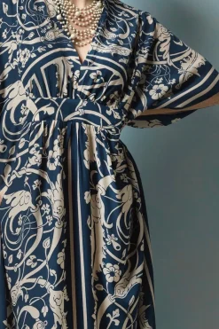 One Hundred Stars Jaipur Blue Margeux Kaftan|Women Kaftans