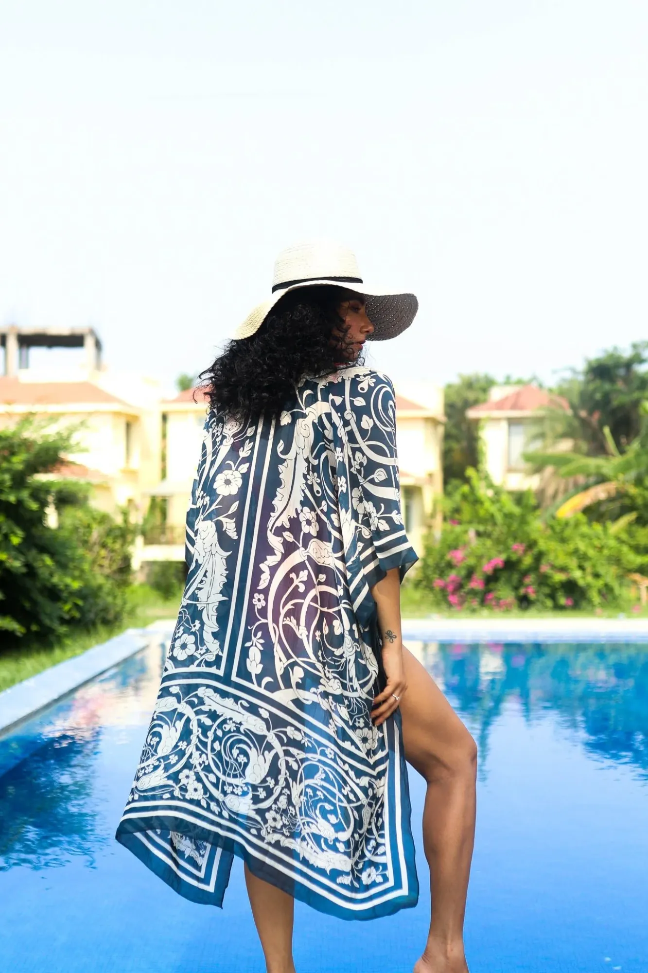 One Hundred Stars Jaipur Blue Throwover|Women Throwovers