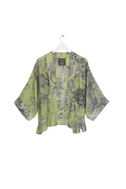 One Hundred Stars Kew Etched Floral Fern Kimono|Women Short Kimonos