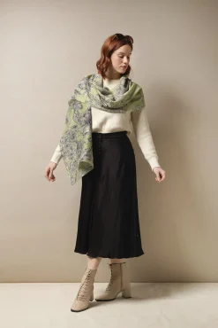 One Hundred Stars Kew Etched Floral Fern Scarf| Scarves