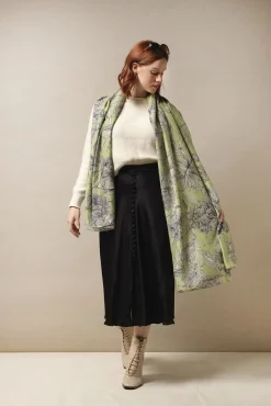 One Hundred Stars Kew Etched Floral Fern Scarf| Scarves