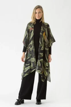 One Hundred Stars Kew Evergreen Black Wool Throwover|Women Wool Throwovers