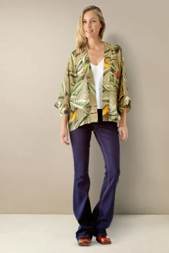 One Hundred Stars Kew Evergreen Stone Kimono|Women Short Kimonos