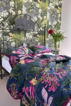 One Hundred Stars Kew Magnolia Blue Bedspread| Bedspreads & Pillow Shams