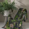 One Hundred Stars Kew Passion Flower Grey Velvet Throw| Velvet Throws