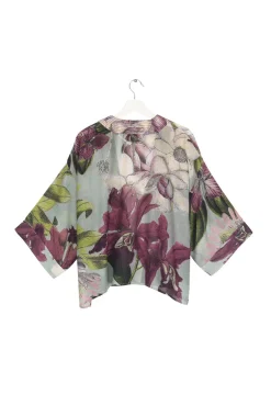 One Hundred Stars Kew Protea Duck Egg Kimono|Women Short Kimonos