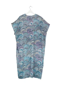 One Hundred Stars Marbled Blue Shift Dress|Women Dresses