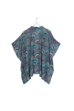 One Hundred Stars Marbled Blue Tunic Top|Women Tops