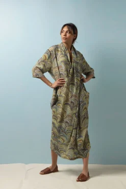 One Hundred Stars Marbled Green Rachel Dress|Women Dresses